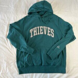 100 Thieves Hoodie Mens XL Green Raised Letter Spellout Pullover Sweatshirt
